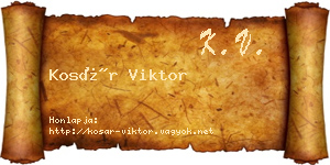 Kosár Viktor névjegykártya