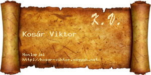Kosár Viktor névjegykártya